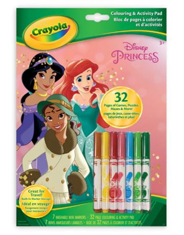 Crayola Colouring And Activity Pad With 7 Markers Disney Princess
