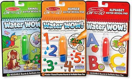 Melissa & Doug On the Go Water Wow! Reusable Water-Reveal Activity Pads, 3-pk