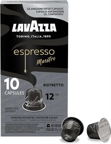 Lavazza Espresso Maestro Ristretto Dark Roast Coffee Capsules (10 pack)