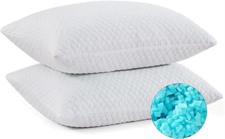 KING 2pack Shredded Memory Foam Pillow Adjustable Gel Cooling Bed Pillows