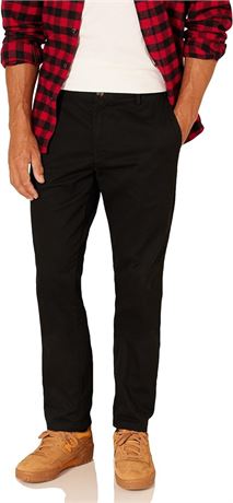 34Wx30L  Essentials Men's Slim-Fit Wrinkle-Resistant Flat-Front Chino Pant