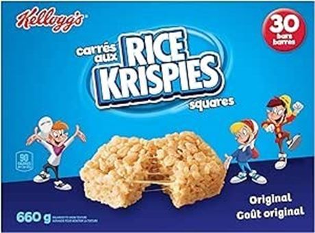 Kellogg's Rice Krispies Square Bars 660g Jumbo Pack-Original, 30 Cereal Bars
