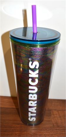 Starbucks multi coloured 24 oz 710ml Beverage Cup with Straw