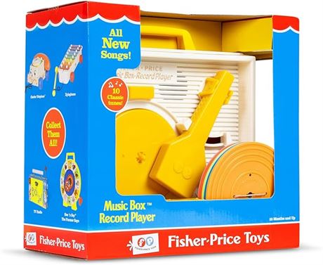 Fisher Price Classic Record Player, Blue/Yellow/White