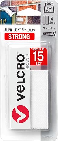 VELCRO Brand Toll Tag Mounting Strips with Adhesive 4 Sets, 3 x 1 in Heavy Duty