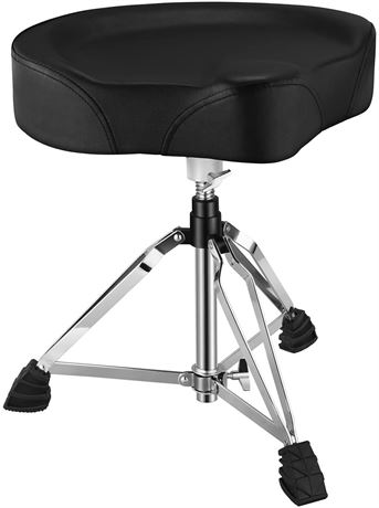 Donner Adjustable Drum Throne, Padded Stool Motorcycle Style Drum Chair for Musi