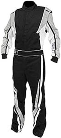 K1 Race Gear 20-VIC-N-3XL SFI 3.2a/1 Victory Auto Racing Suit (Black/White