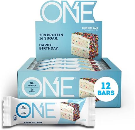 12pk ONE Protein Bars, Birthday Cake, Gluten Free Protein Bars