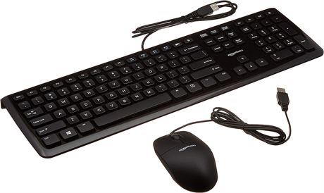 USB Wired Computer Keyboard and Wired Mouse Bundle Pack
