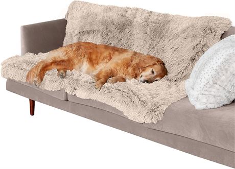 60" x 50" Furhaven Waterproof Calming Plush Long Fur & Velvet Dog Blanket