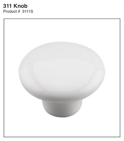 Onward white ceramic knob (x2)