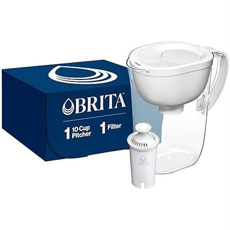 Brita 10 Cup Filter Pitcher with Smart Light Indicator, Reduces Chlorine taste