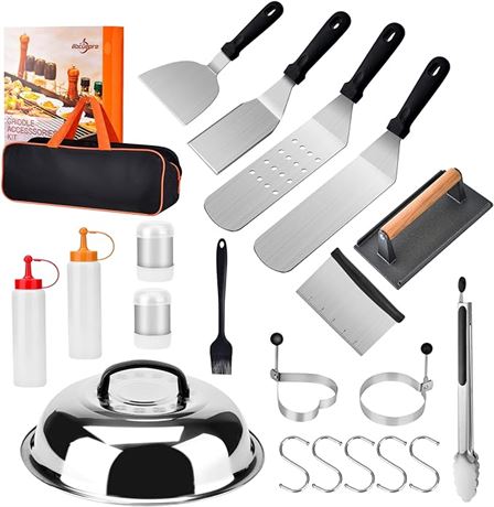 Bbcuepro 21 PCS Griddle Accessories Kit - Stainless Steel Flat Top Grill