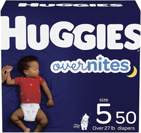 Size 5 - 50Ct - Huggies Overnites Night Time Disposable HUGGIES Diapers