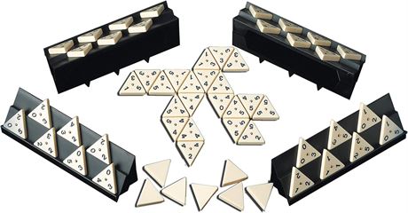 Pressman Tri-Ominos® - Deluxe Edition Triangular Tiles with Brass Spinners