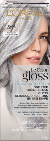 L'Oreal Paris Le Color Gloss One Step Toning Gloss, Silver, Boosts Shine Enhance