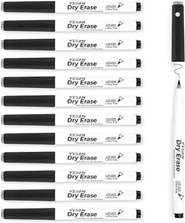 YISAN Magnetic Dry Erase Markers Ultra Fine Tip,0.7mm