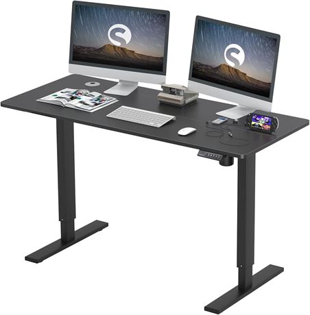 BLK- soges 63in Electric Standing Desk Ergonomic Height Adjustable Computer Desk