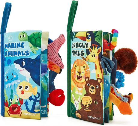hahaland Baby Books Toys 0 3 6 12 Months - Set of 2