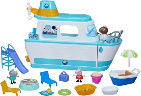Peppa Pig's Cruise Ship, Multilevel Playset with 17 Pieces, Preschool Toys