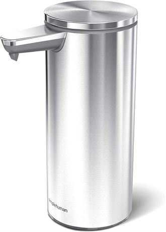 simplehuman 9 oz. Touch-Free Sensor Liquid Soap Pump Dispenser, Brushed Stainles