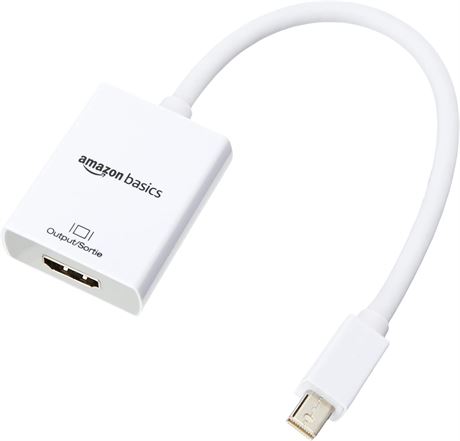Amazon Basics Mini DisplayPort to HDMI Adapter, White
