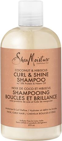 SheaMoisture Curl & Shine Shampoo for Thick, Curly hair Coconut & Hibiscus