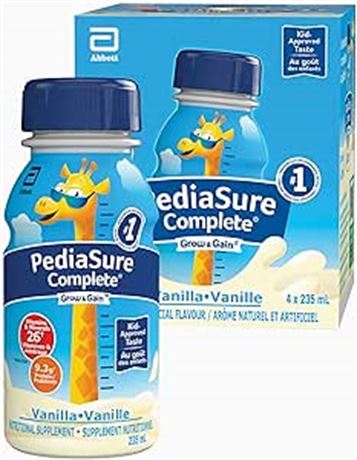 4 x 235-mL Bottles PediaSure Complete, Nutritional Supplement, Kids Nutritional