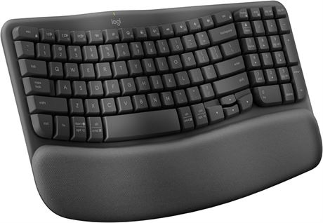 Logitech Wave Keys Wireless Ergonomic Keyboard with Cushioned Palm Rest