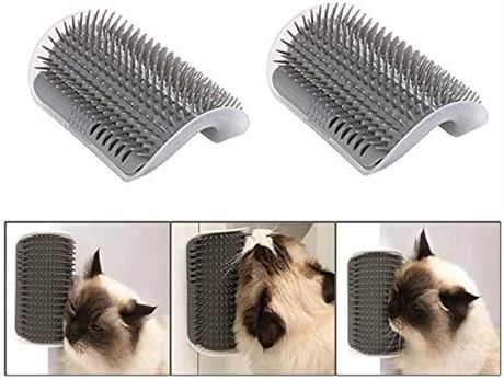 Cat Self Groomer, Wall Corner Groomers Soft Grooming Brush Massage Combs