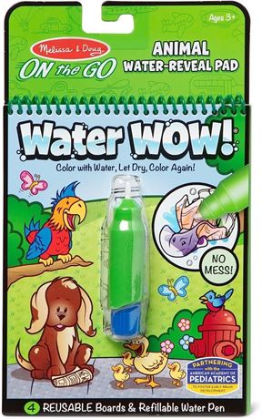 Melissa & Doug On The Go Water Wow! Reusable Water-Reveal Activity Pad - Animal