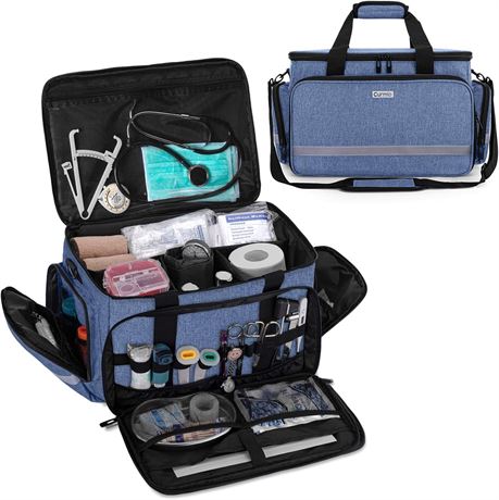 CURMIO Nurse Bag, Medical Bag Clinical Bag with Inner Dividers and No-Slip