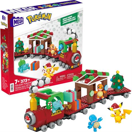 MEGA Pokémon Action Figure Building Toys, Holiday Train with 373 Pieces