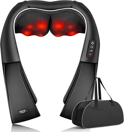 ALLJOY Shiatsu Back and Neck Massager with Heat, Electric Deep Tissue 3D