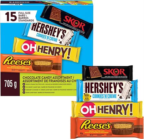 HERSHEY'S Full-Size Chocolate Bars - Assorted Chocolate