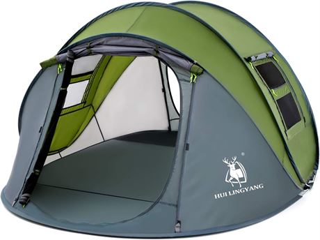 4 Person Easy Pop Up Tent-Automatic Setup Sun Shelter for Beach
