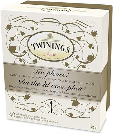 Twinings Tea Classics Sampler Box | Exquisitely Curated Variety Collection | 40