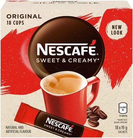 18cups Nescafé Sweet and Creamy Original Instant Coffee Mix Box, Original
