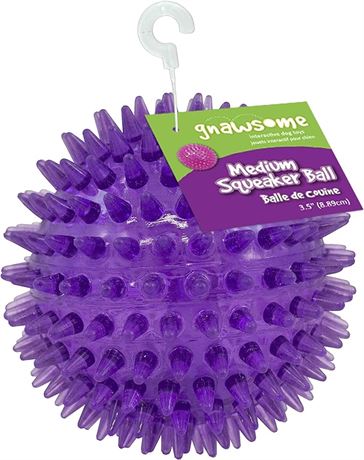 Gnawsome Medium Squeaker Ball Dog Toy, Medium 3.5"