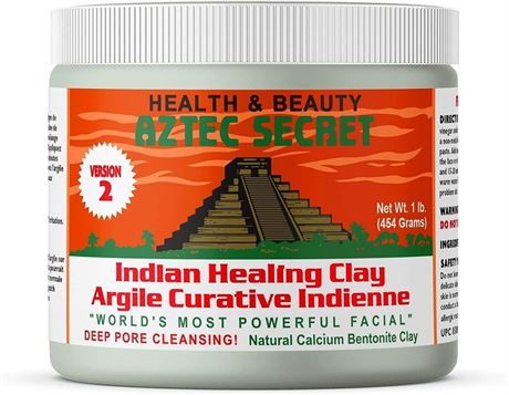 Aztec Secret - Indian Healing Clay 1 lb. (454 Grams) - Deep Pore Cleansing Facia