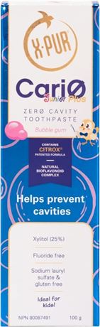 X-PUR CariO Plus Junior Toothpaste - 25% Xylitol Toothpaste - Bubble Gum flavor