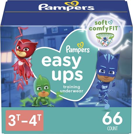 3T-4T Pampers Easy Ups Training Pants Boys and Girls, 66 Count, Super Pack