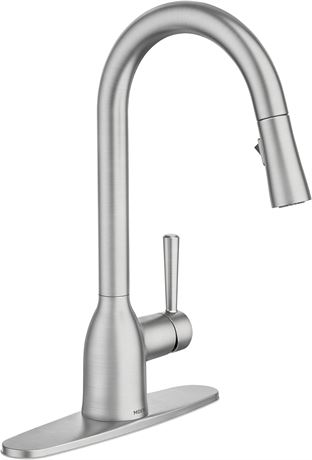 Moen 87233SRS Adler One-Handle High Arc Pulldown Kitchen Faucet with Power Clean