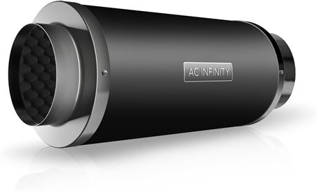 AC Infinity Inline Duct Fan Silencer, 6” Noise Reduction Muffler Blower Silencer