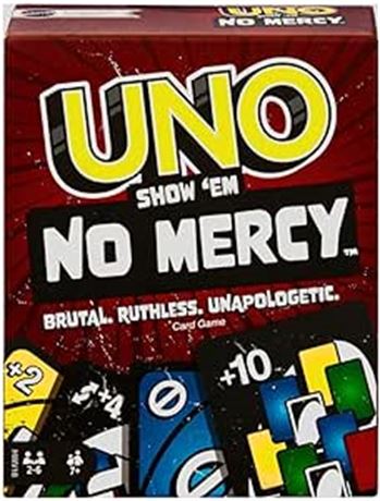 Mattel Games UNO Show ‘em No Mercy Card Game for Kids, Adults & Family Parties