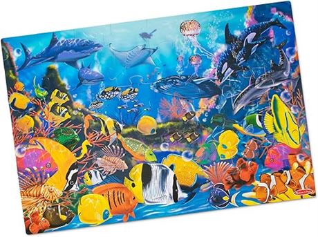 48pc Melissa and Doug Underwater Floor Puzzle Extra-Thick Cardboard Construction