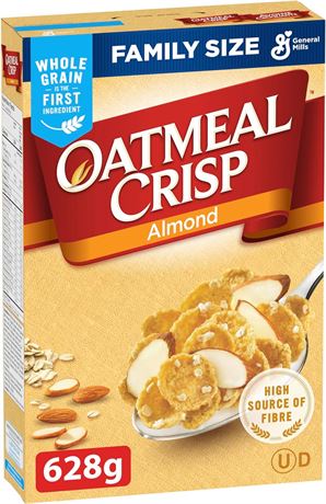 OATMEAL CRISP - Family Size Pack - Almond Cereal Box