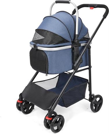 KEEZUMY Dog Stroller for Small Medium Dogs,3-in-1 Versatile 4 Wheel Pet Stroller