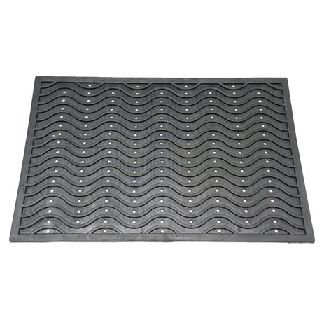 3/8 Thick x 24 x 36-in Rubber-Cal "Dura-Scraper Wave" Commercial Entrance Mat