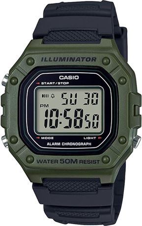 Casio Men's W-218H-3AVCF Classic Digital Display Quartz Black Watch